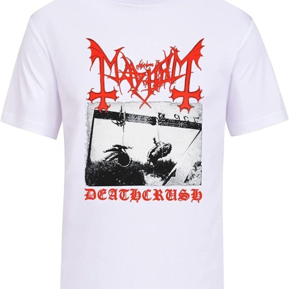 Mayhem Deathcrush Black Metal Band Graphic Album Art Music Fan Tour Tee